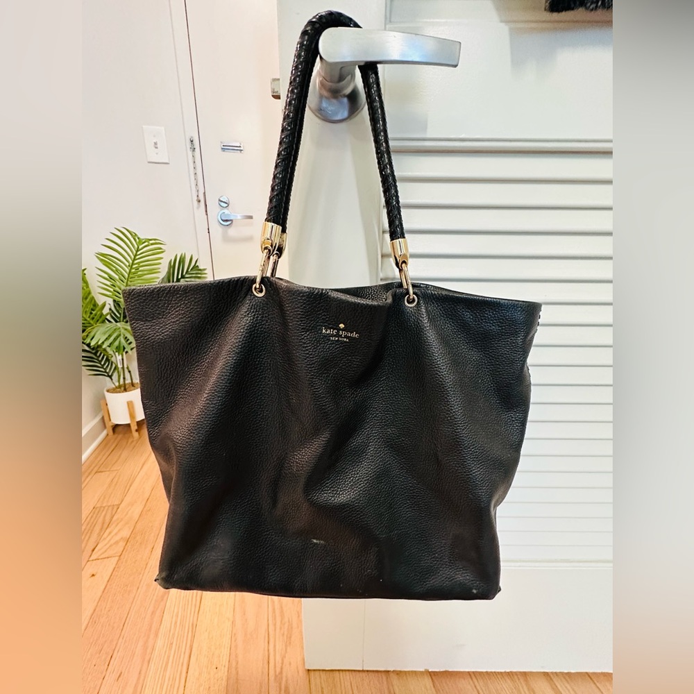Kate Spade Black Leather Tote Bag